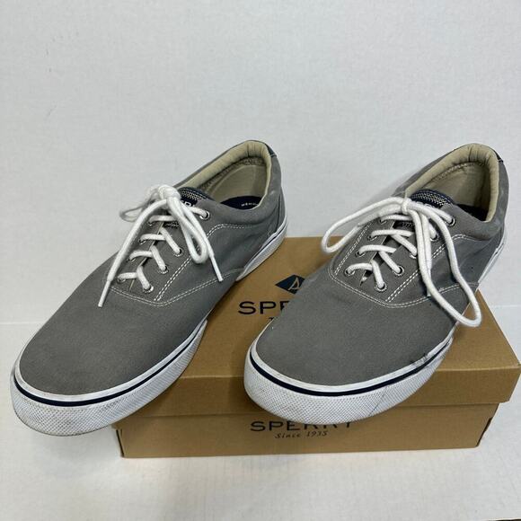 Sperry Top Sider Men Size 13 Halyard Ash Gray Sneaker Boat Shoe Casual Preppy